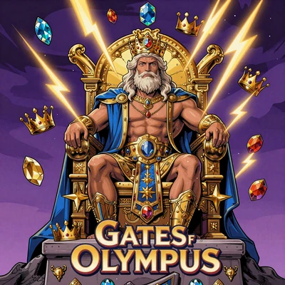 Gates of Olympus Slot - Zeus mit Blitzen und Edelsteinen, Pragmatic Play